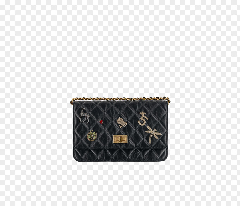 Gold Black Chanel 2.55 Handbag Wallet Leather PNG