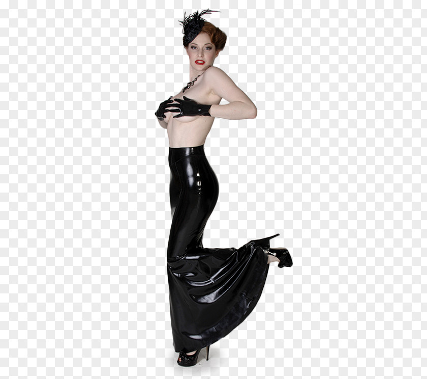 Morticia Gown Fashion Waist LaTeX PNG