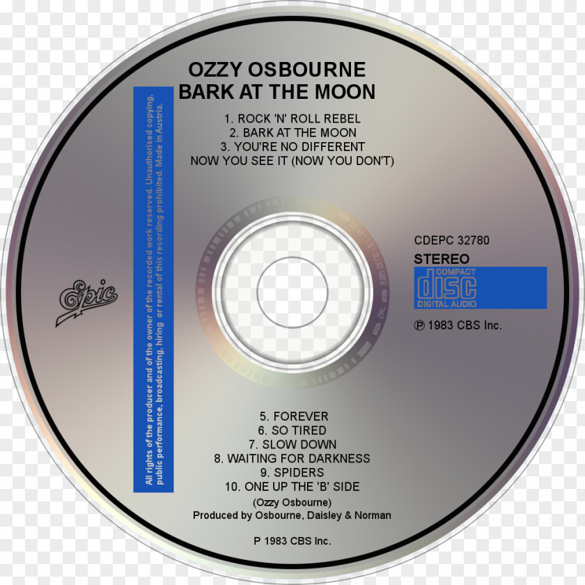 Ozzy Osbourne Compact Disc Computer Hardware Disk Storage PNG