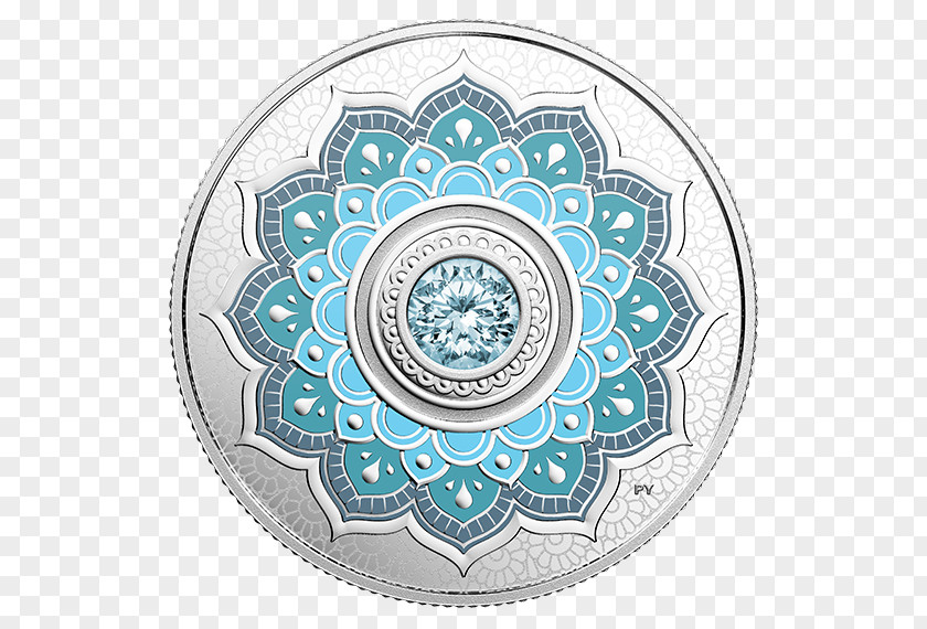 March Gemstone Canada Birthstone Silver Coin PNG
