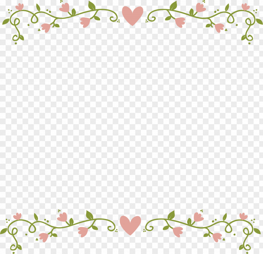 Pink Flowers PNG flowers , Love pink flower border, heart illustration clipart PNG