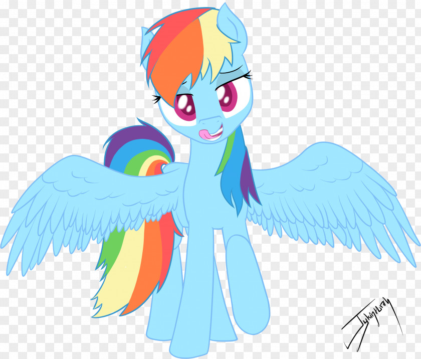 Rainbow Bird Horse Art PNG