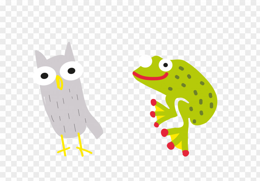 Hand-painted Owl,frog Owl Bird Tree Frog PNG