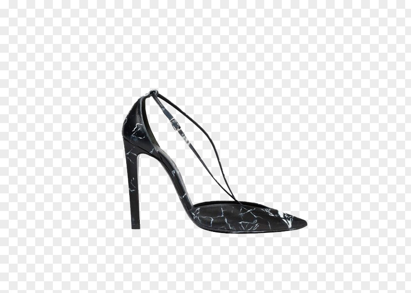 Black White Pattern Hollow Thin Sandals Chanel Balenciaga Fashion Shoe Designer PNG