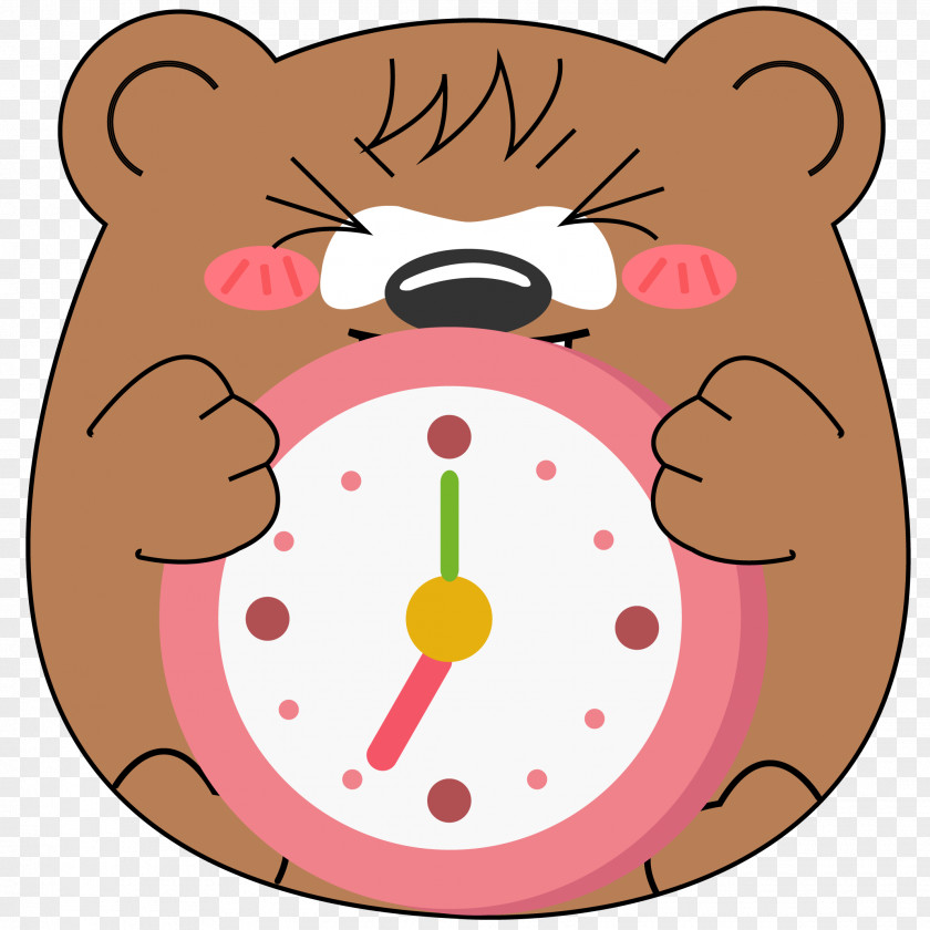 Animated Alarm Clock Bear Icon Design Tencent QQ Giant Panda PNG
