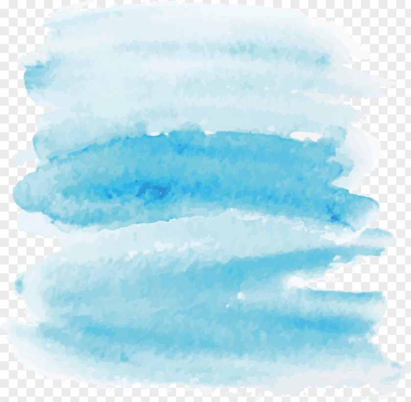 Cartoon Blue Water Color Watercolor Painting PNG