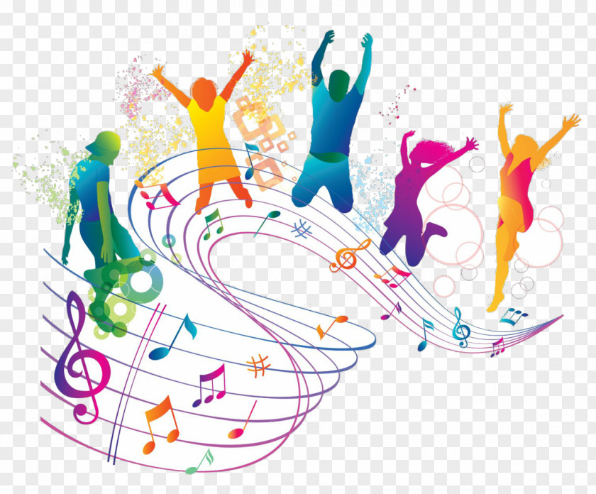 Dance Music PNG music , dance, people dancing on musical strip illustration clipart PNG
