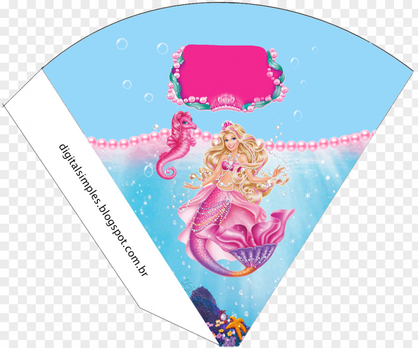 Digital Frame Barbie Mermaid Party Doll Birthday PNG