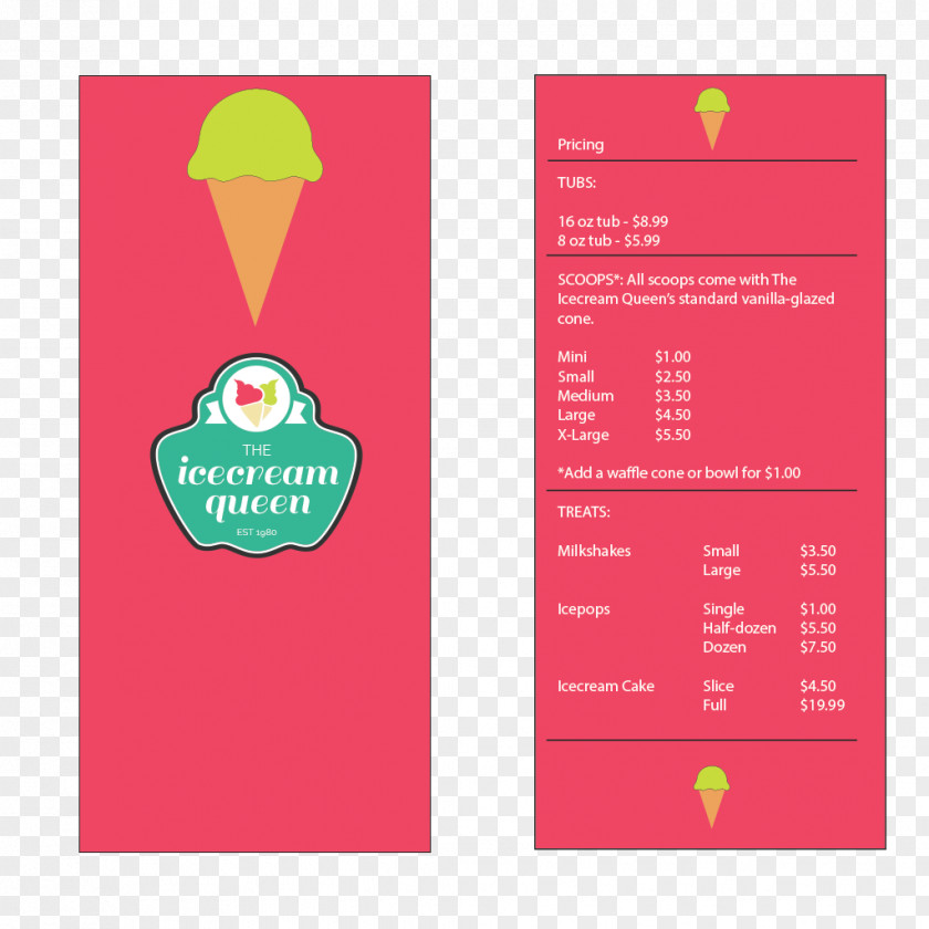 Ice Cream Menu Logo Brand Magenta Font PNG