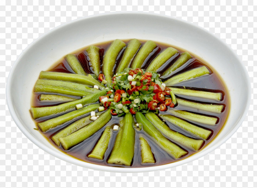 Okra Salad Zakuski Vegetarian Cuisine Dish PNG