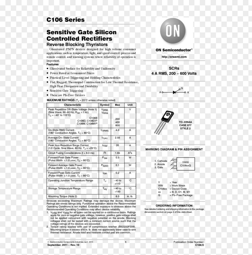 Silicon Controlled Rectifier Document Datasheet TRIAC Mouser Electronics PNG