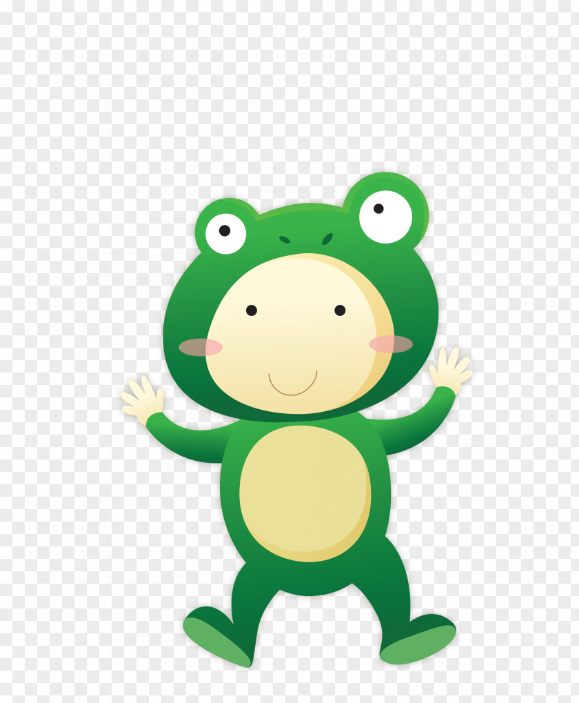 Vector Green Little Frog Man Clip Art PNG