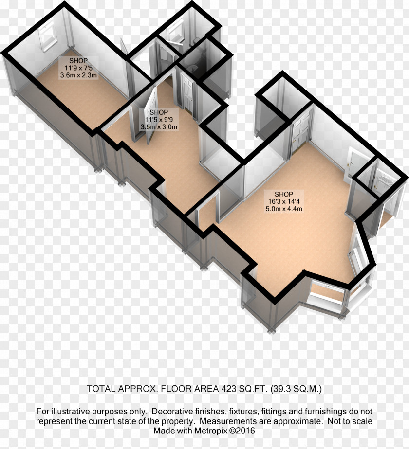Angle 3D Floor Plan PNG