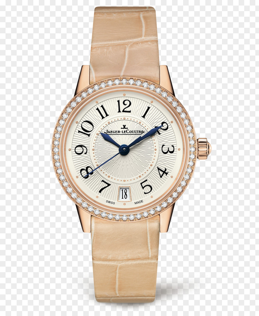 Jaeger-LeCoultre Rose Gold Diamond Mechanical Watches Female Form Watchmaker Strap PNG