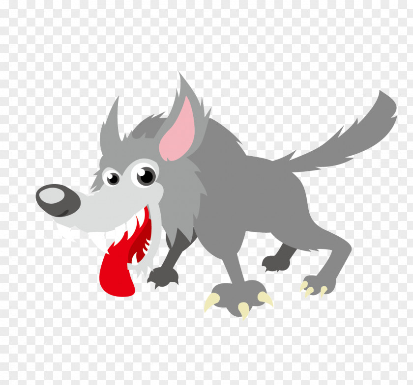 Cartoon Hand-painted Wolf PNG hand-painted wolf clipart PNG