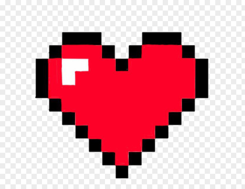 Heart Pixel Art 8-bit Color PNG
