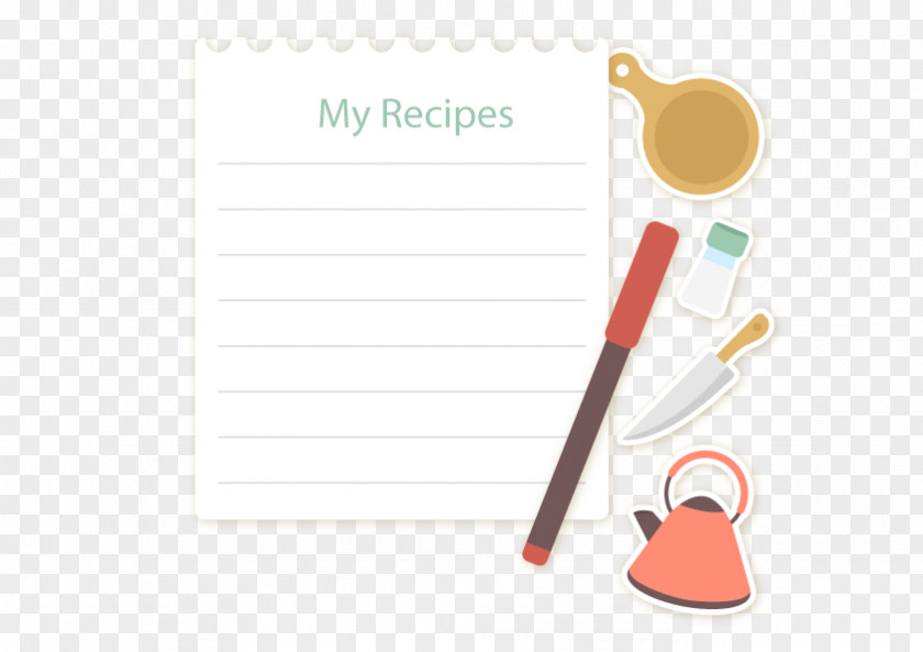 Notebook Kettle Kitchen Knife Recipe Vecteur PNG