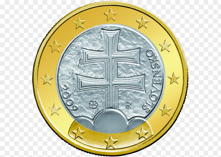 Euro Slovakia Slovak Coins 1 Coin PNG
