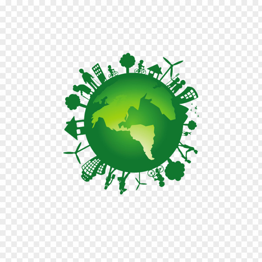 Green Globe Environmental Material Earth Illustration PNG