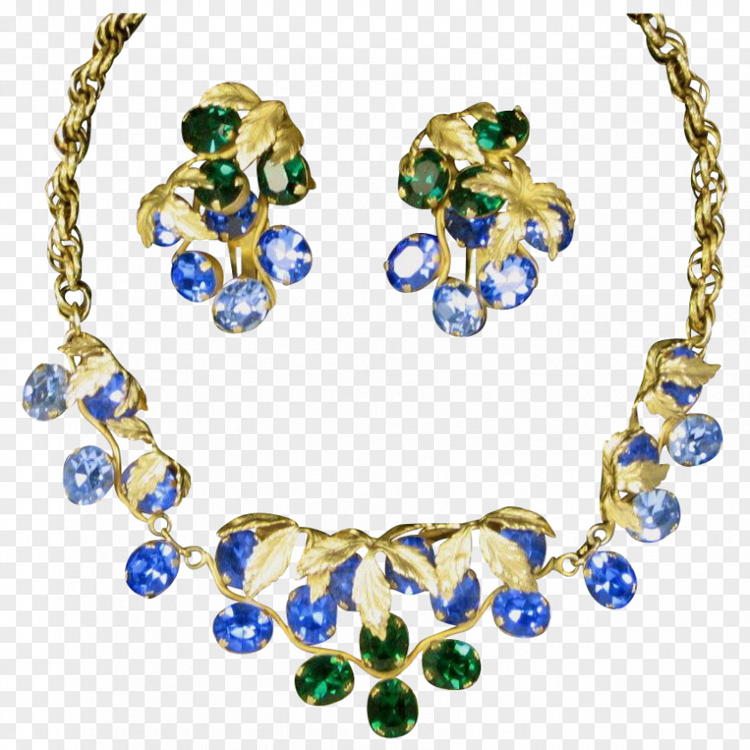 Necklace Cobalt Blue Gemstone Bead Body Jewellery PNG