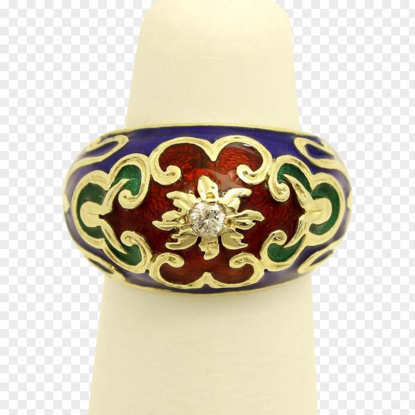 Ring Vitreous Enamel Jewellery Floral Design Designer PNG