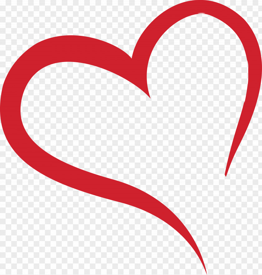 Unclosed Hand Drawing Red Heart PNG