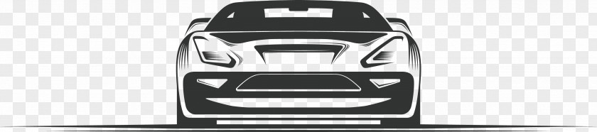 Hand-painted Sports Car Front PNG