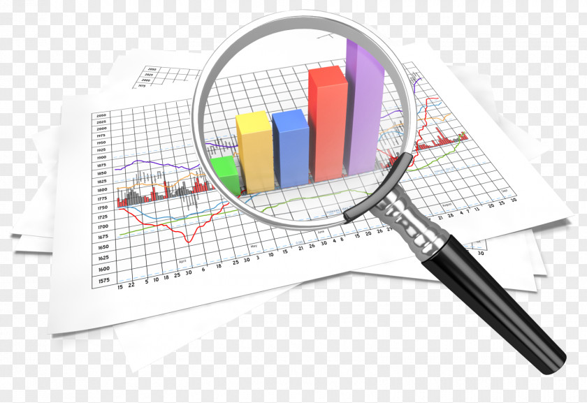 Magnifying Data Chart Download Clip Art PNG