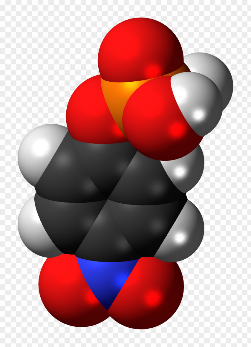 Para-Nitrophenylphosphate Space-filling Model 4-Nitrophenol Molecule Skeletal Formula PNG