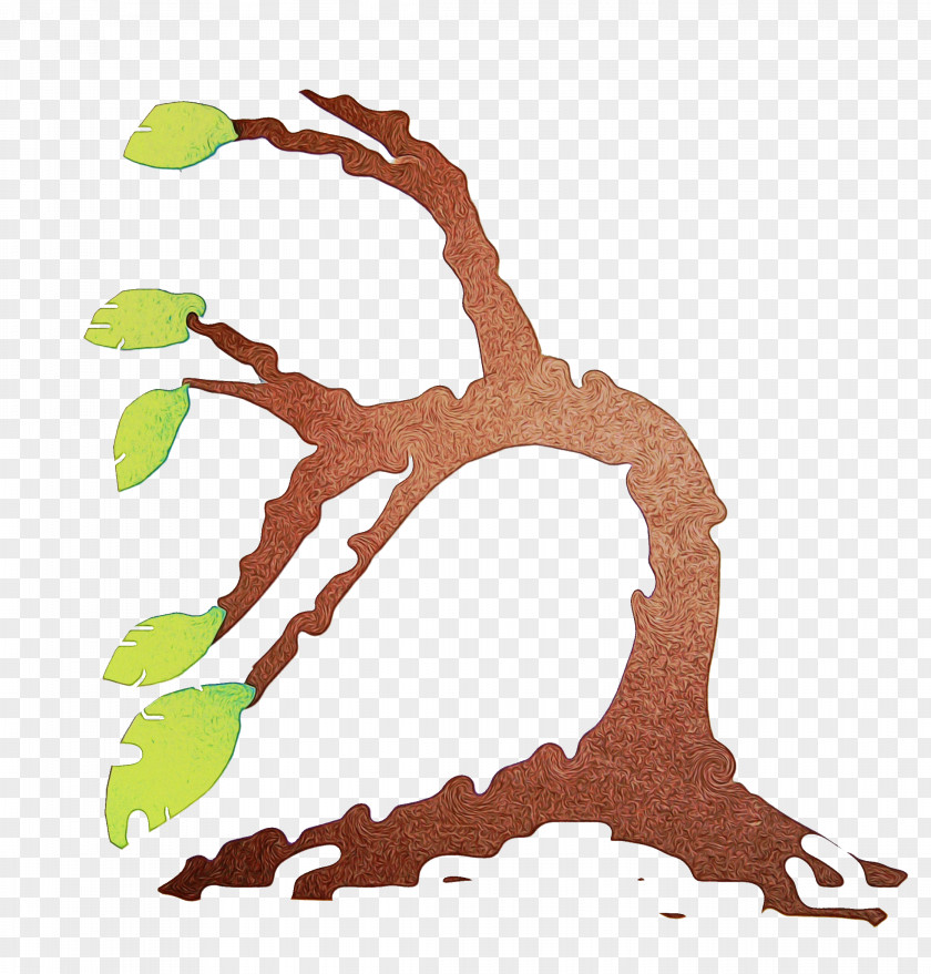 Soil Root Watercolor Tree PNG