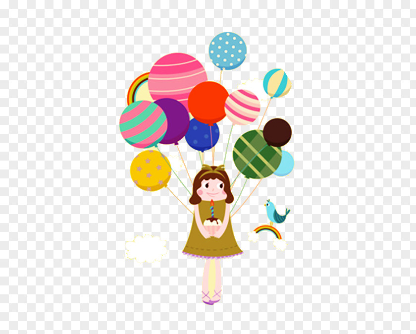 Take A Bunch Of Balloons Little Princess Balloon Stock Illustration PNG