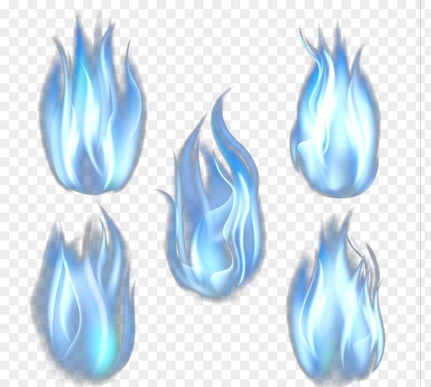 Blue Fire Flame Euclidean Vector PNG