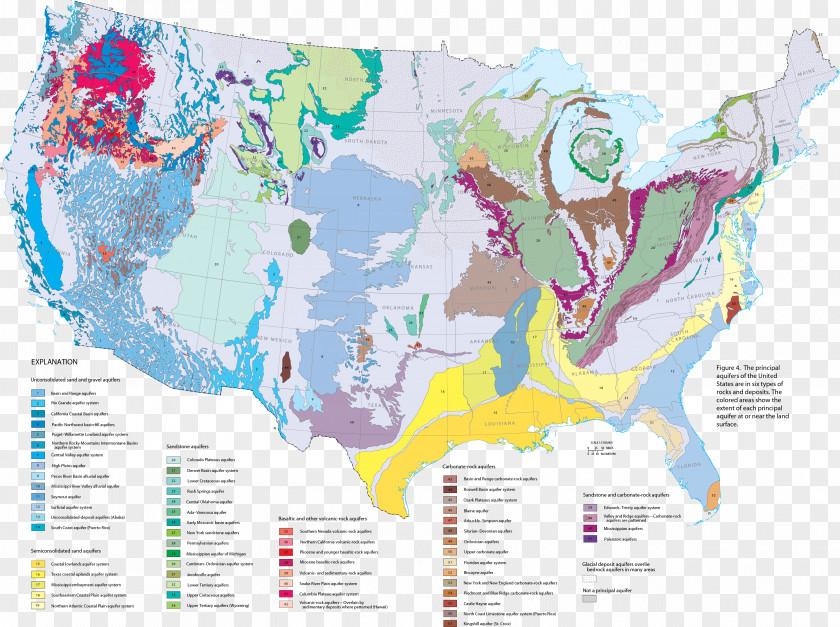 Map US Geological Sinkhole Karst Geology PNG