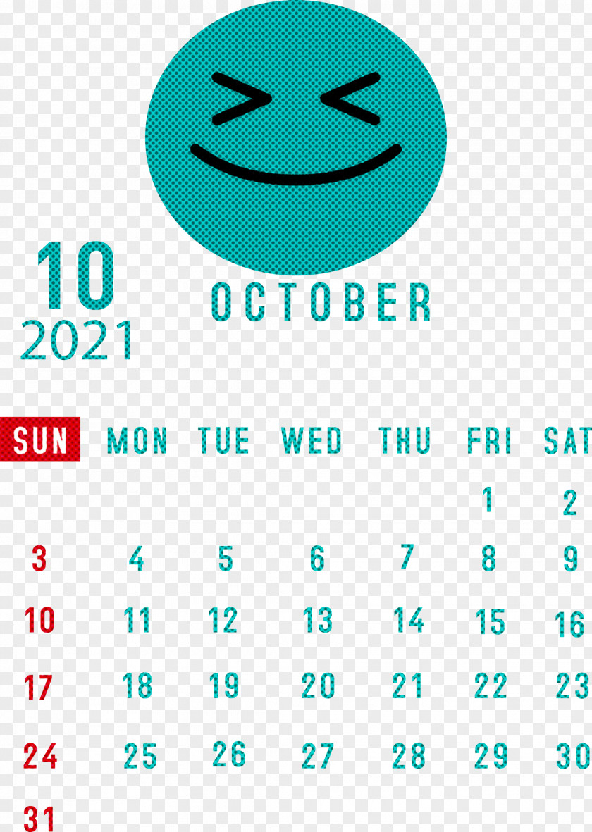 October 2021 Printable Calendar PNG