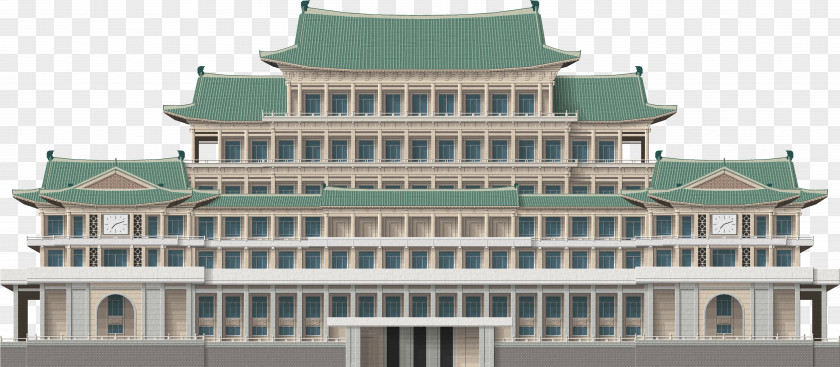 Building Grand People's Study House Facade Juche Monument PNG