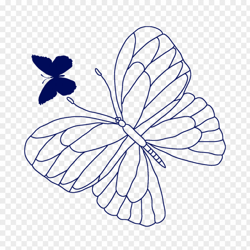Butterfly Drawing Stitch Redwork Pattern PNG