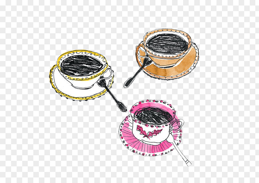 Tea And Coffee Fashion Illustration Graphic Design PNG