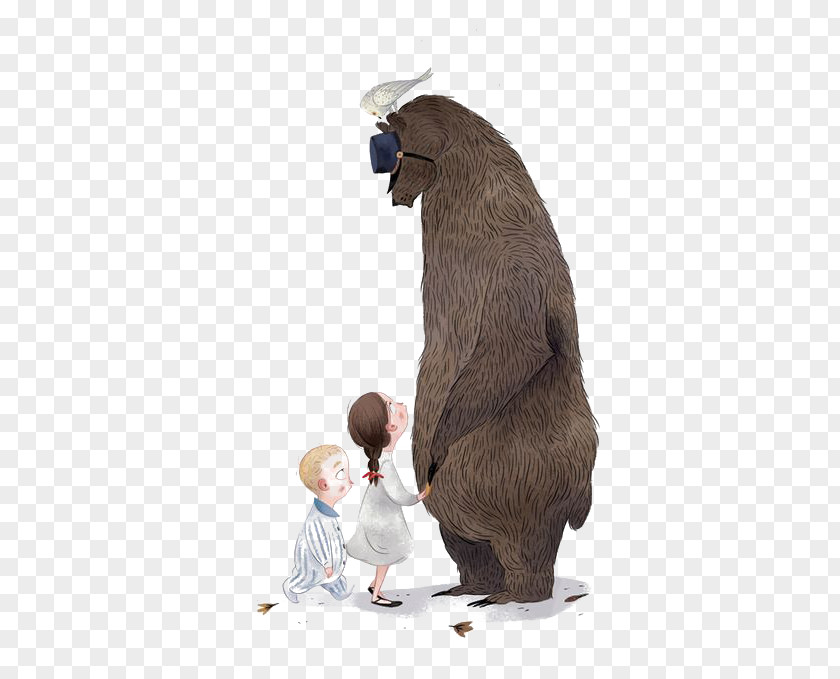 Bears And Children Drawing Book Illustration Illustrator Art PNG