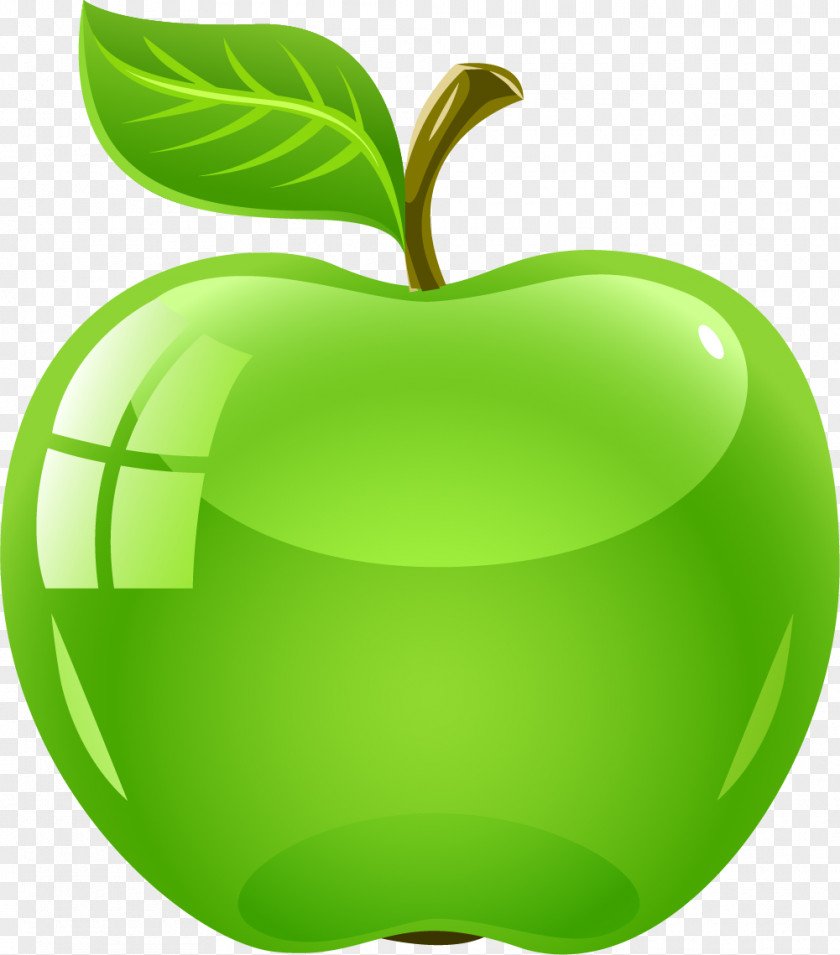 Cartoon Green Apple Logo PNG