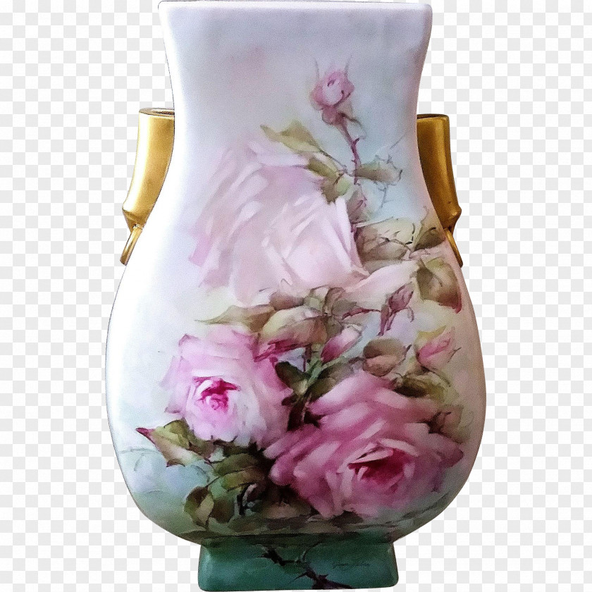 Exquisite Hand-painted Painting Vase Floral Design Cut Flowers Porcelain PNG