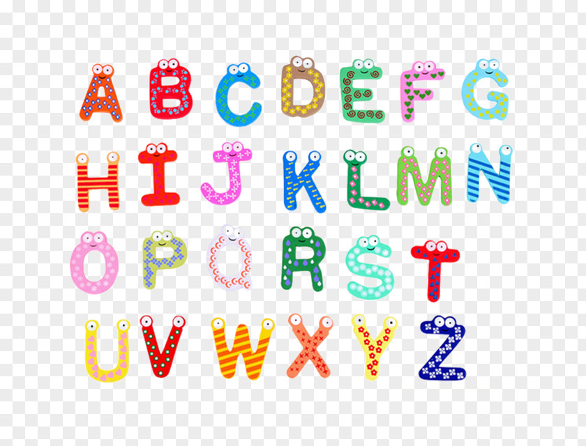Watercolor Alphabet Refrigerator Magnets Educational Toys Child PNG