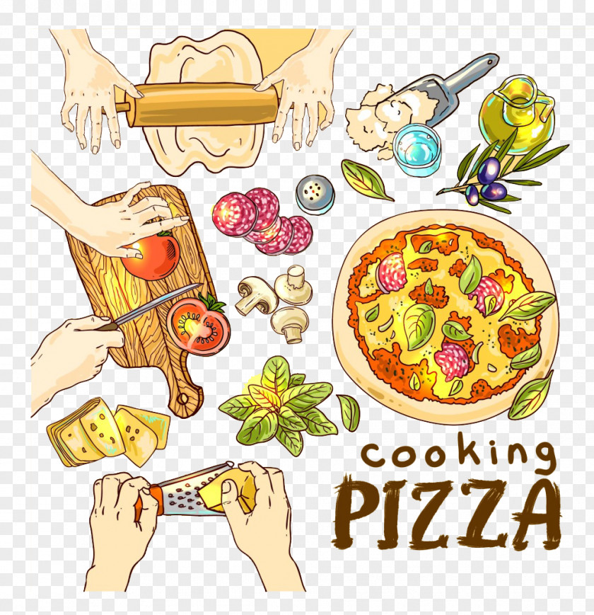 Making Pizza Hawaiian Ham Fast Food Italian Cuisine PNG