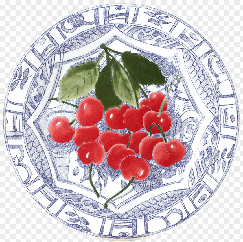 Cherry Gien Fruit Dessert Plate PNG