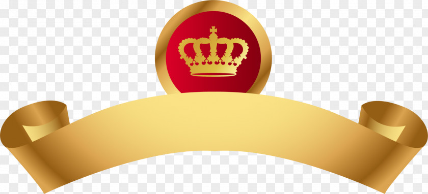 Golden Crown Ribbon Logo Icon PNG