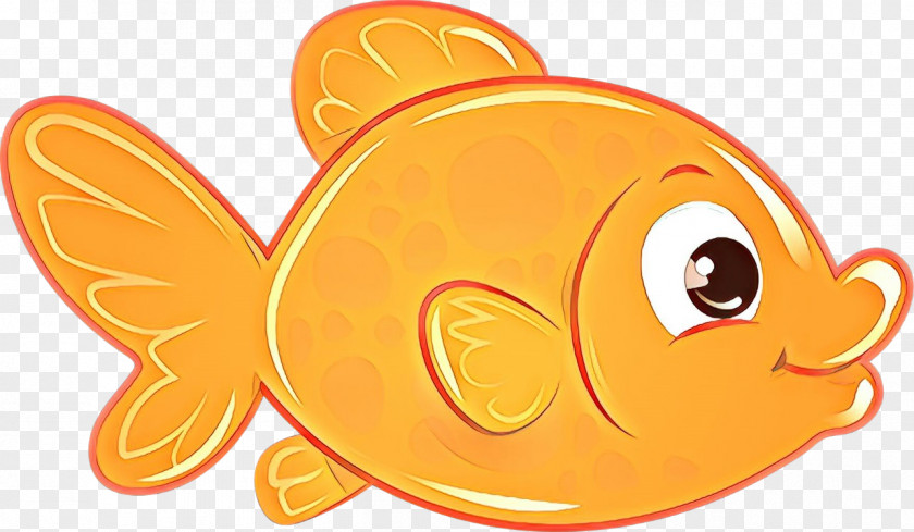 Sticker Yellow Fish Cartoon PNG