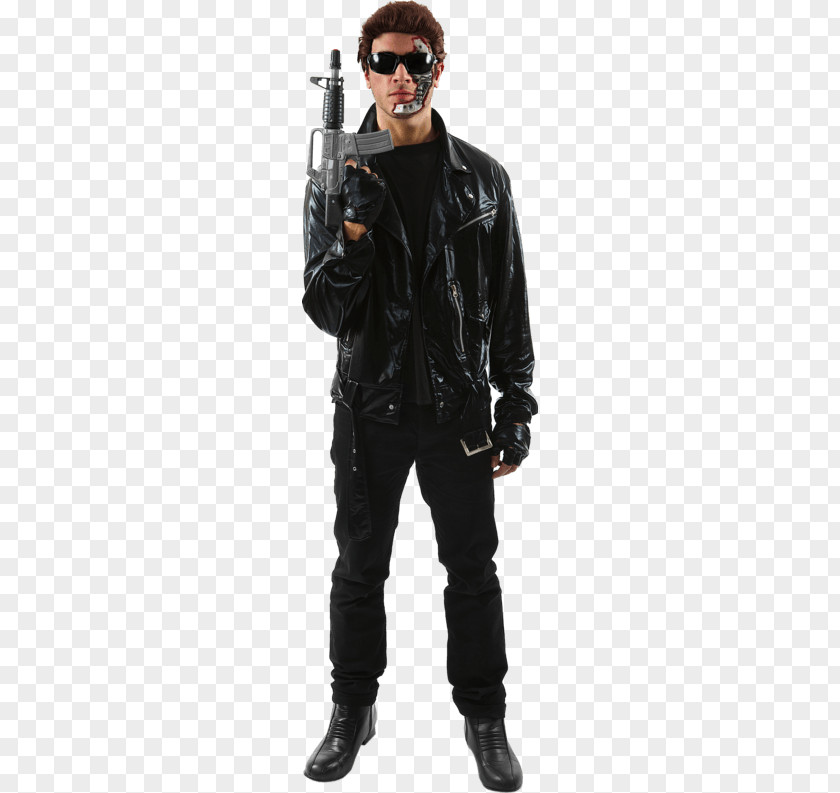 Arnold Schwarzenegger The Terminator Costume Leather Jacket PNG
