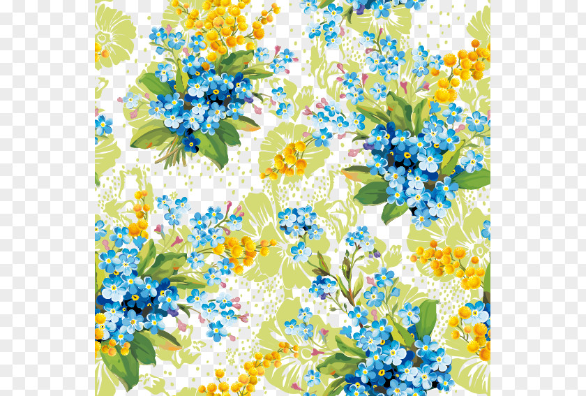 Blue Flowers Flower Small Floral Pattern Decorative Patterns PNG