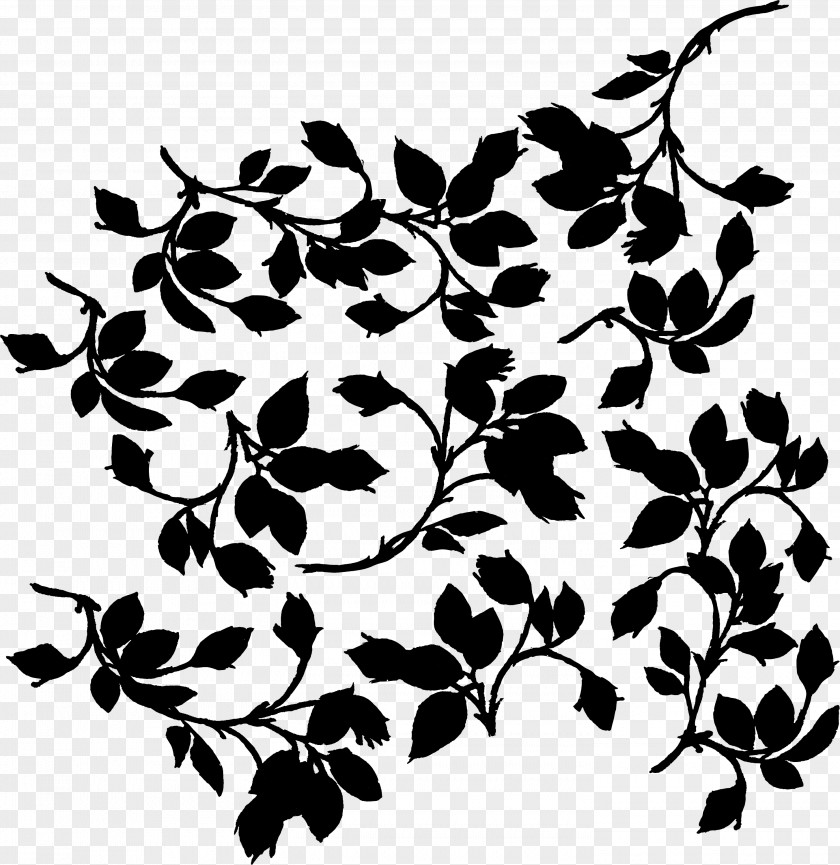 M Pattern Font Silhouette Leaf Black & White PNG