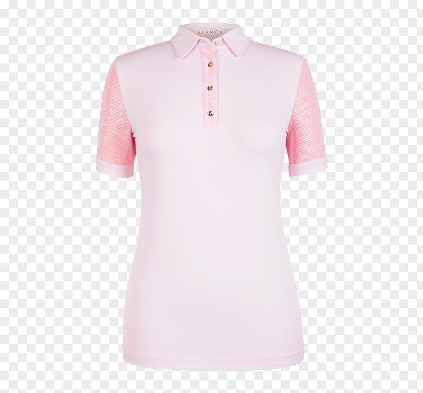 Pink Petals Polo Shirt Tennis Collar Shoulder Sleeve PNG