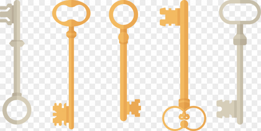 Vector Hand-painted Key Icon PNG